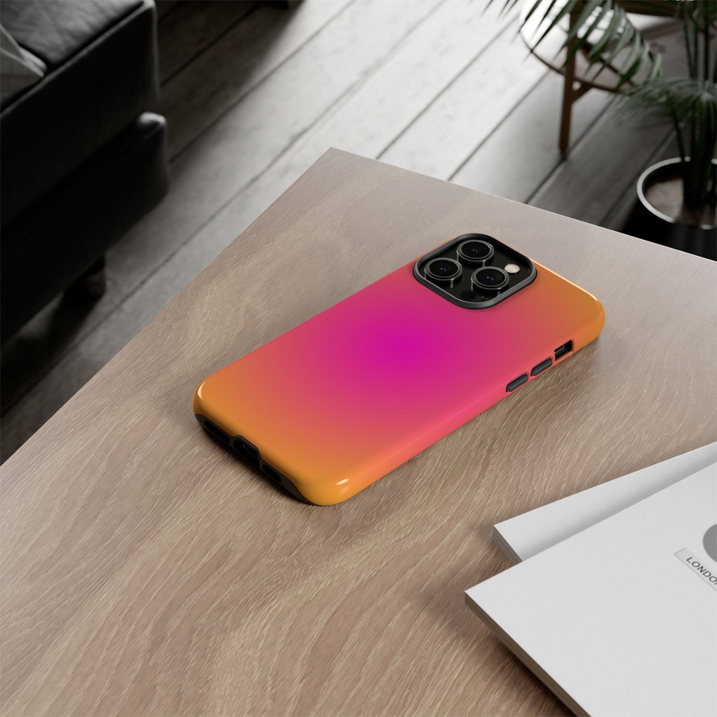 Pink to orange aura