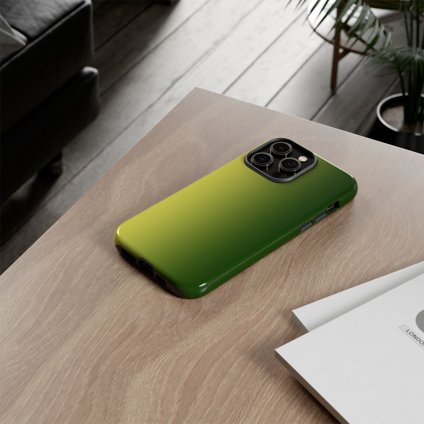 Soft yellow to green
