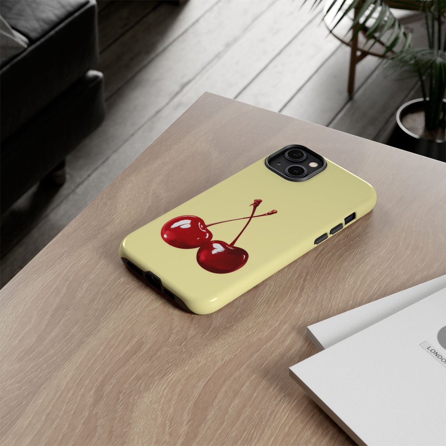 Soft yellow and cherry