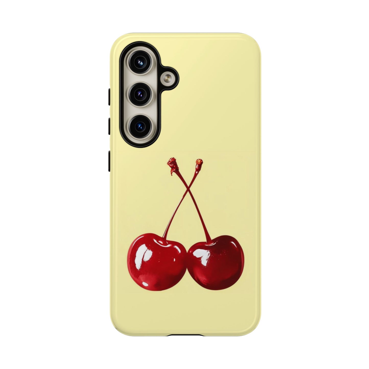 Soft yellow and cherry