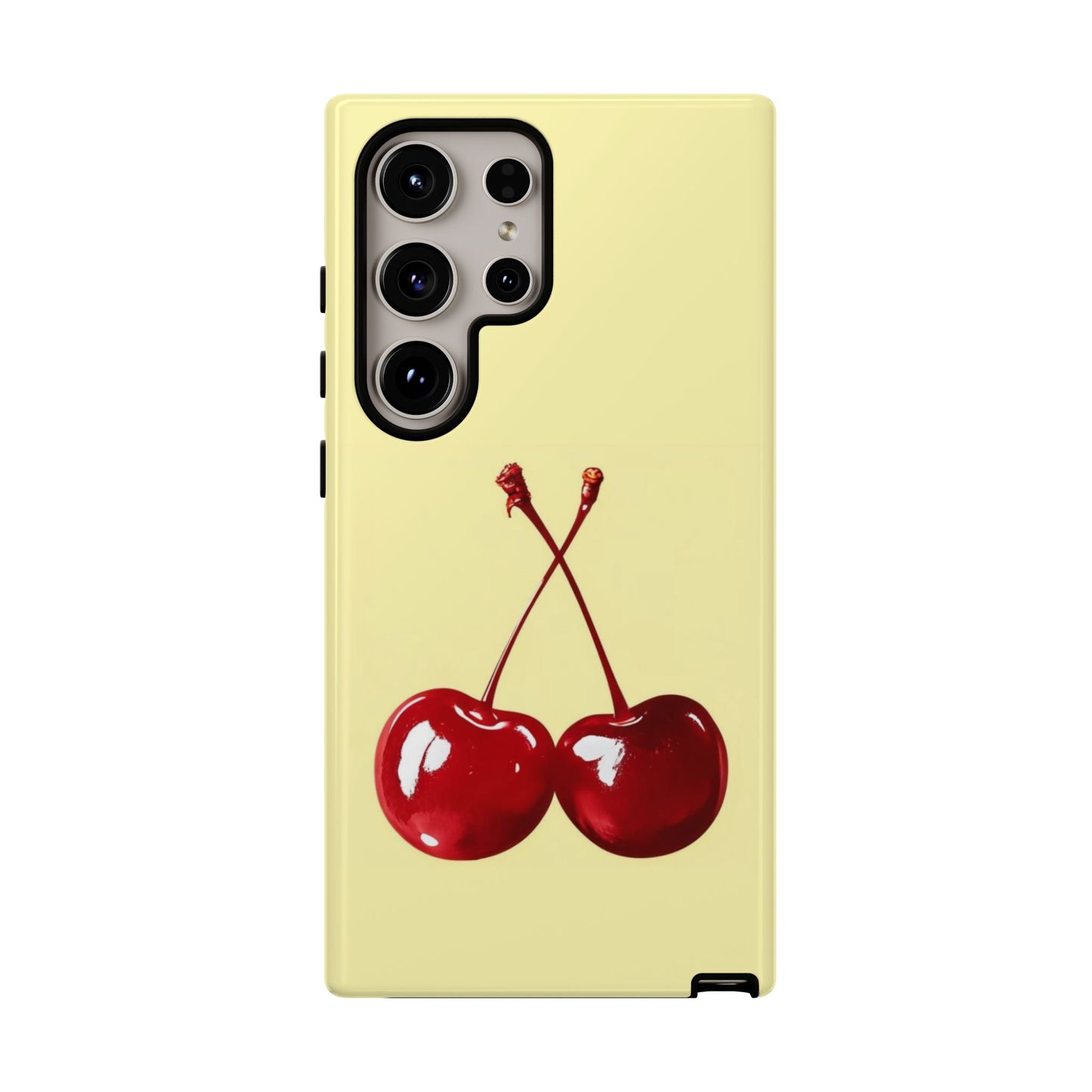 Soft yellow and cherry