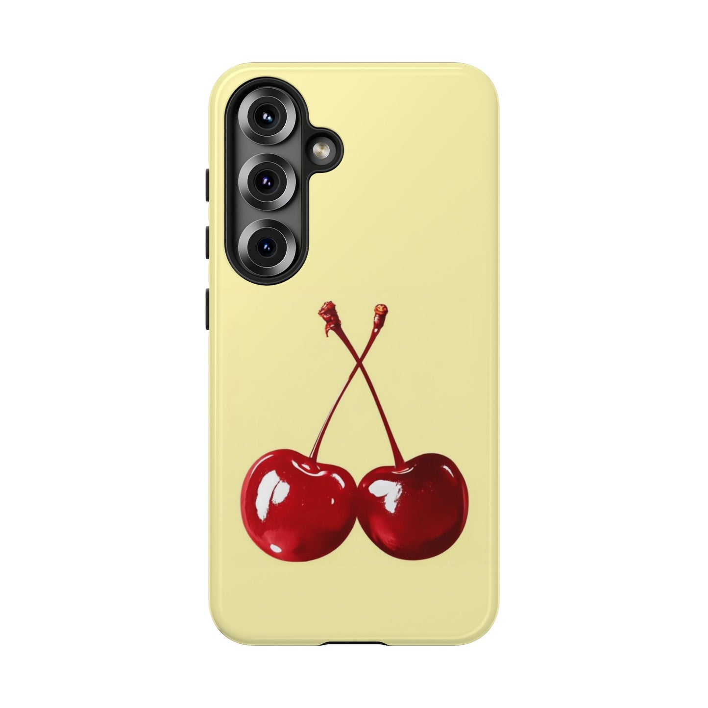 Soft yellow and cherry