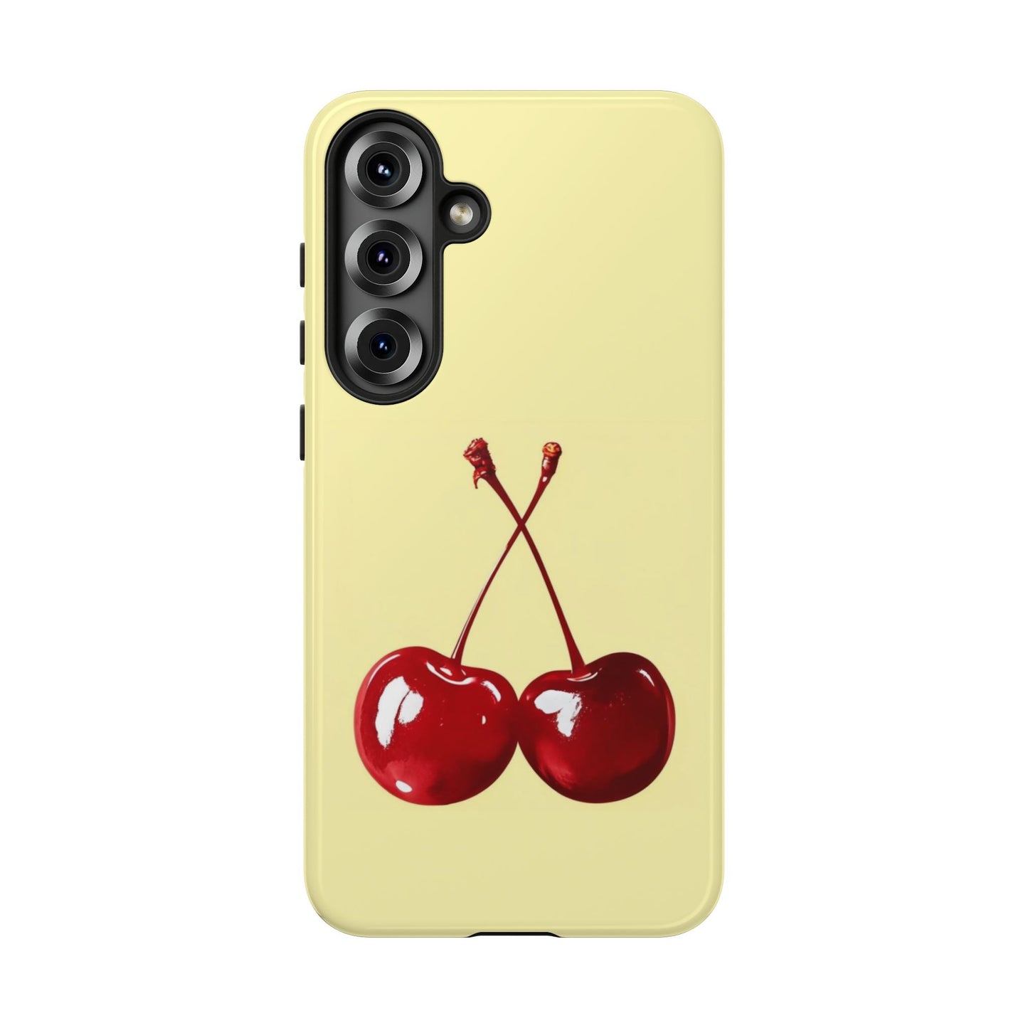 Soft yellow and cherry