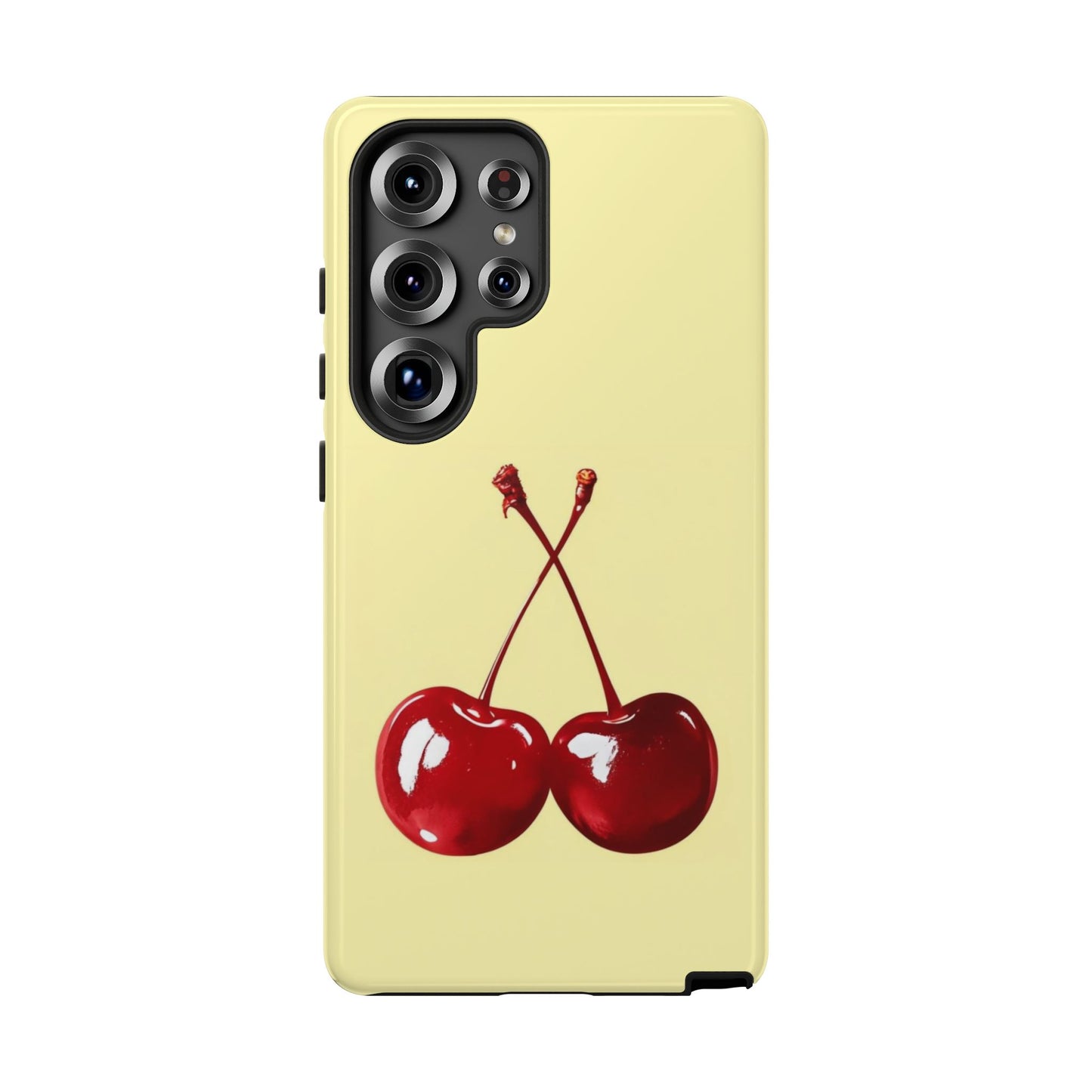Soft yellow and cherry