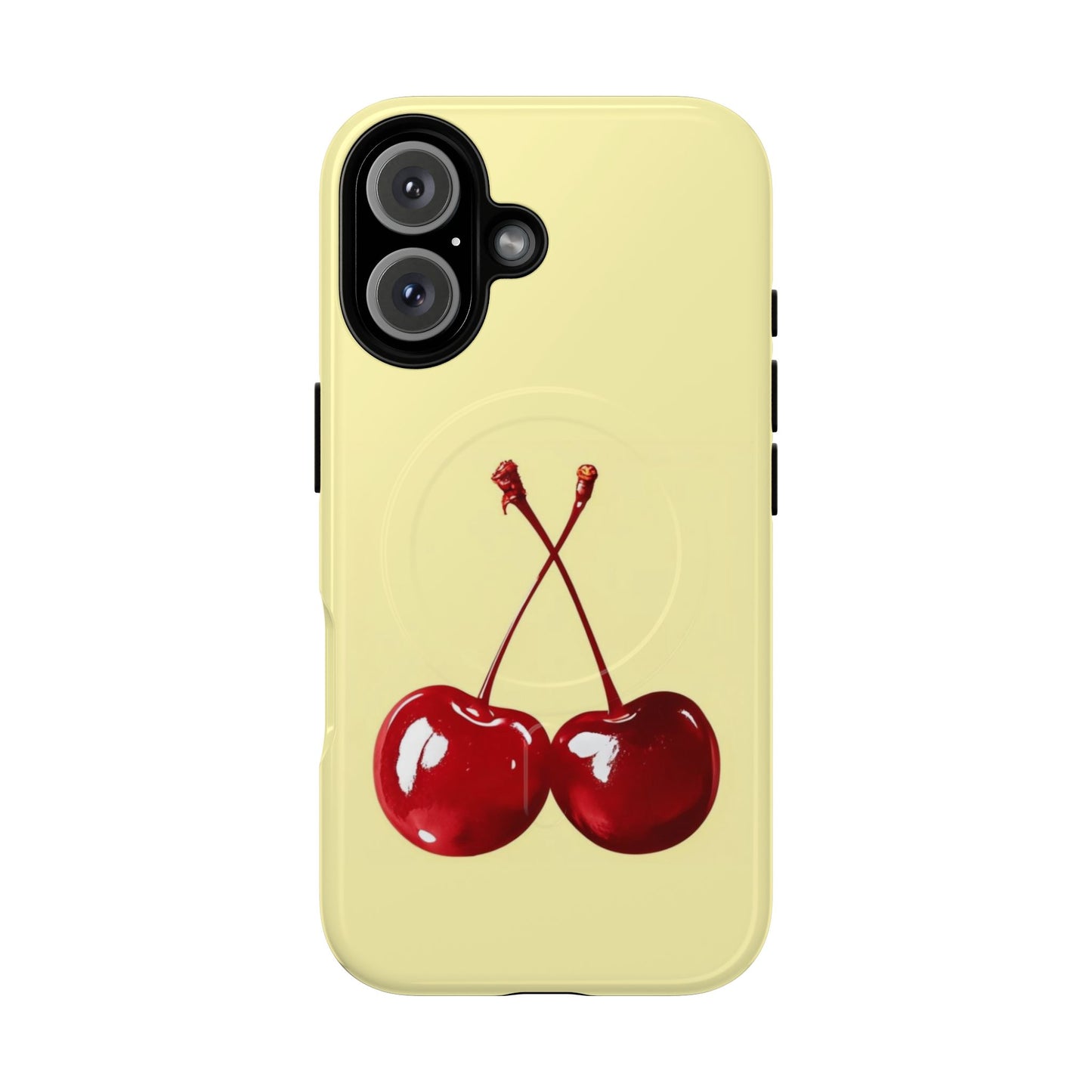 Soft yellow and cherry
