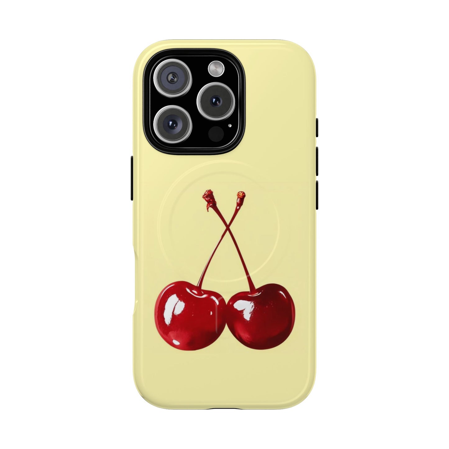 Soft yellow and cherry