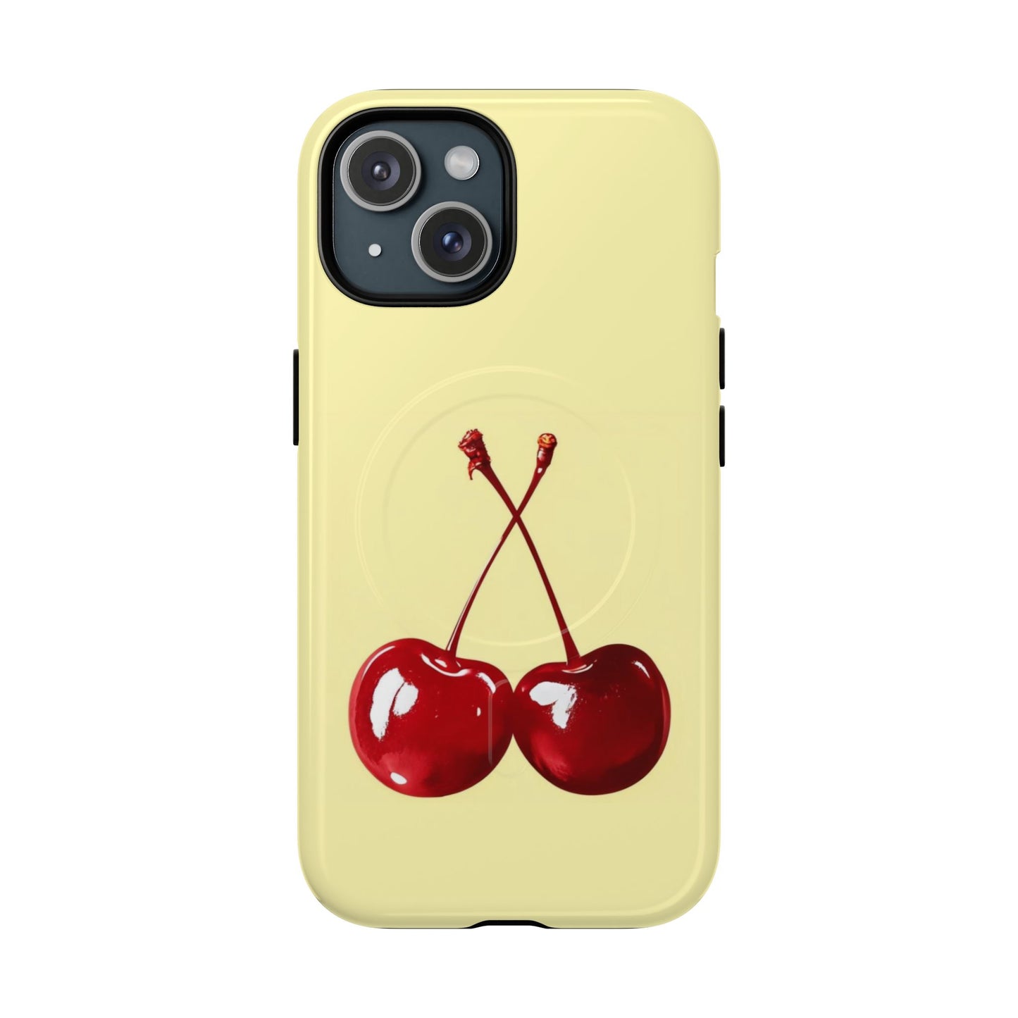 Soft yellow and cherry