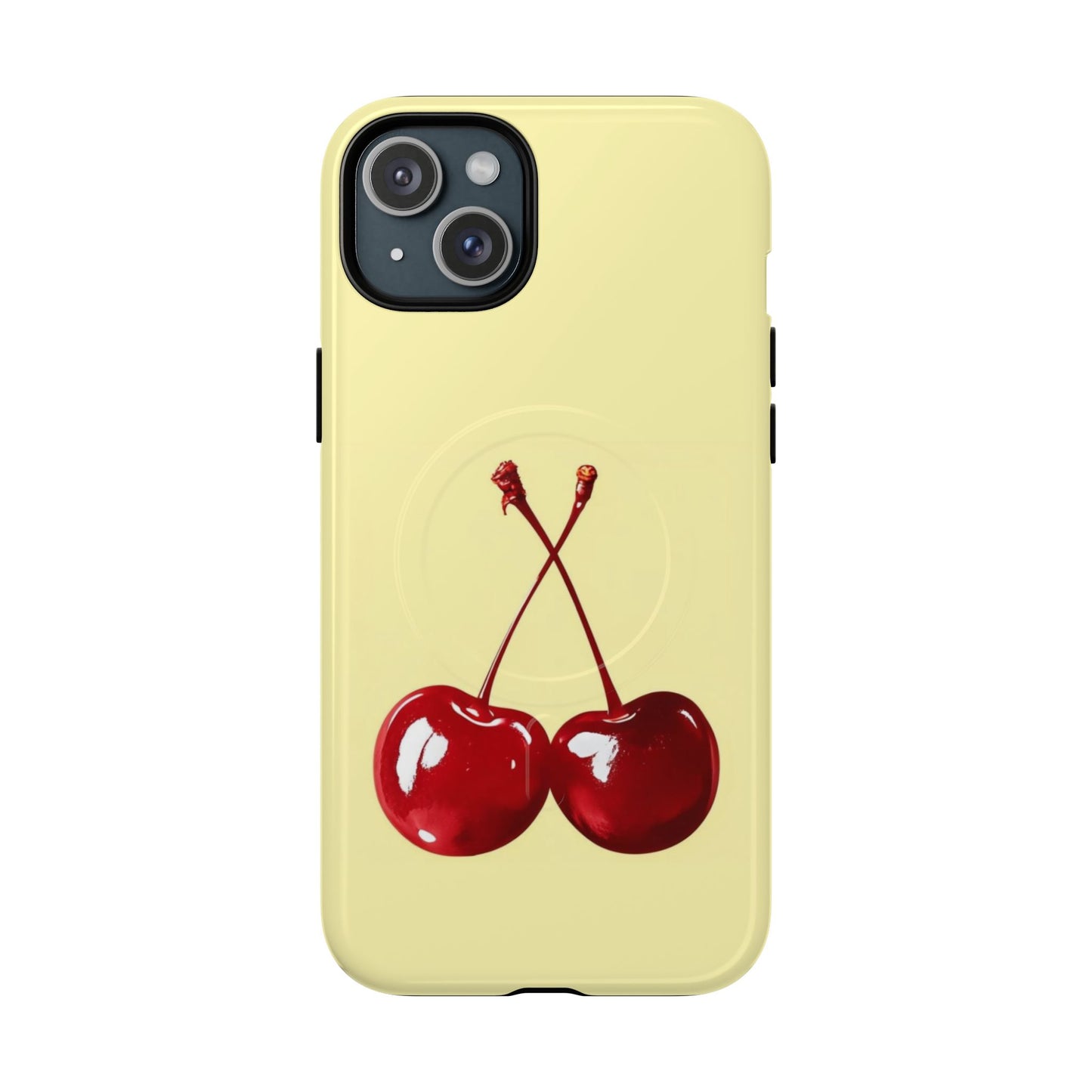 Soft yellow and cherry