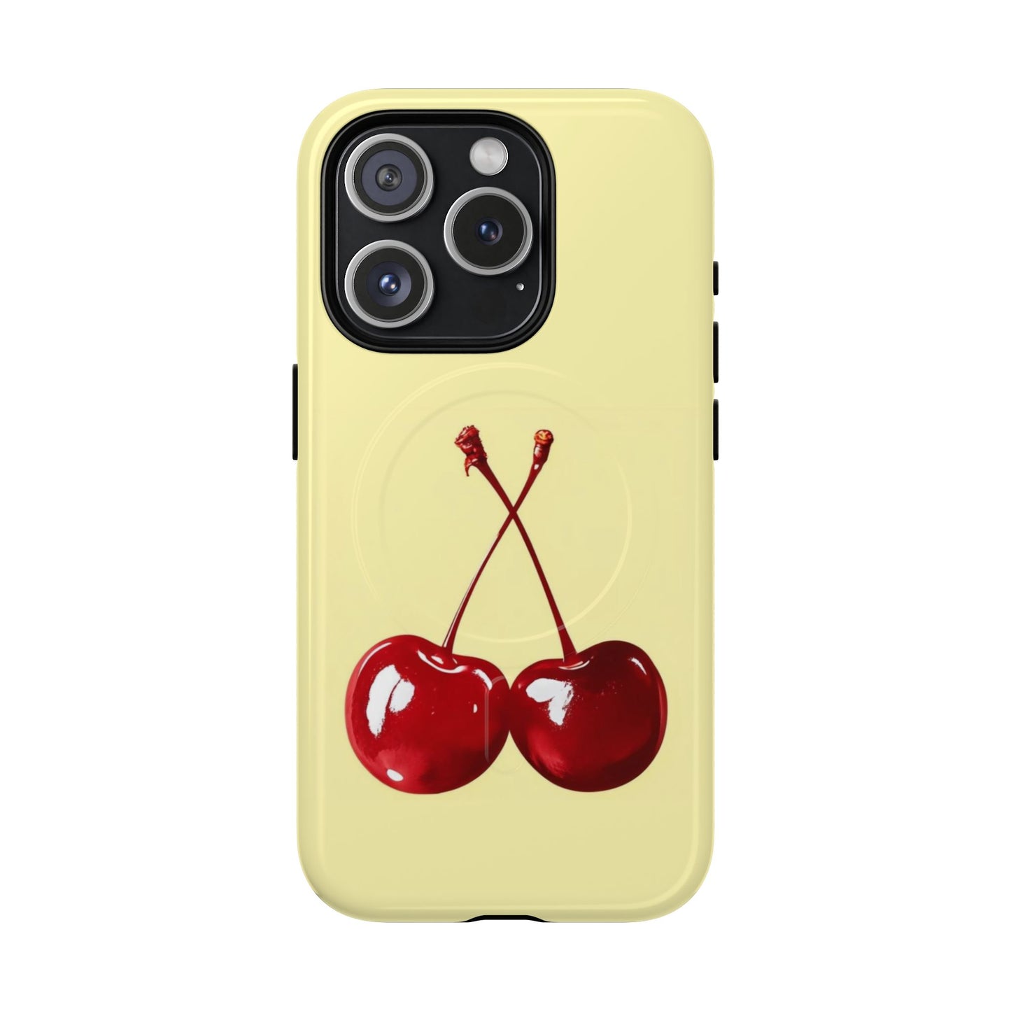 Soft yellow and cherry