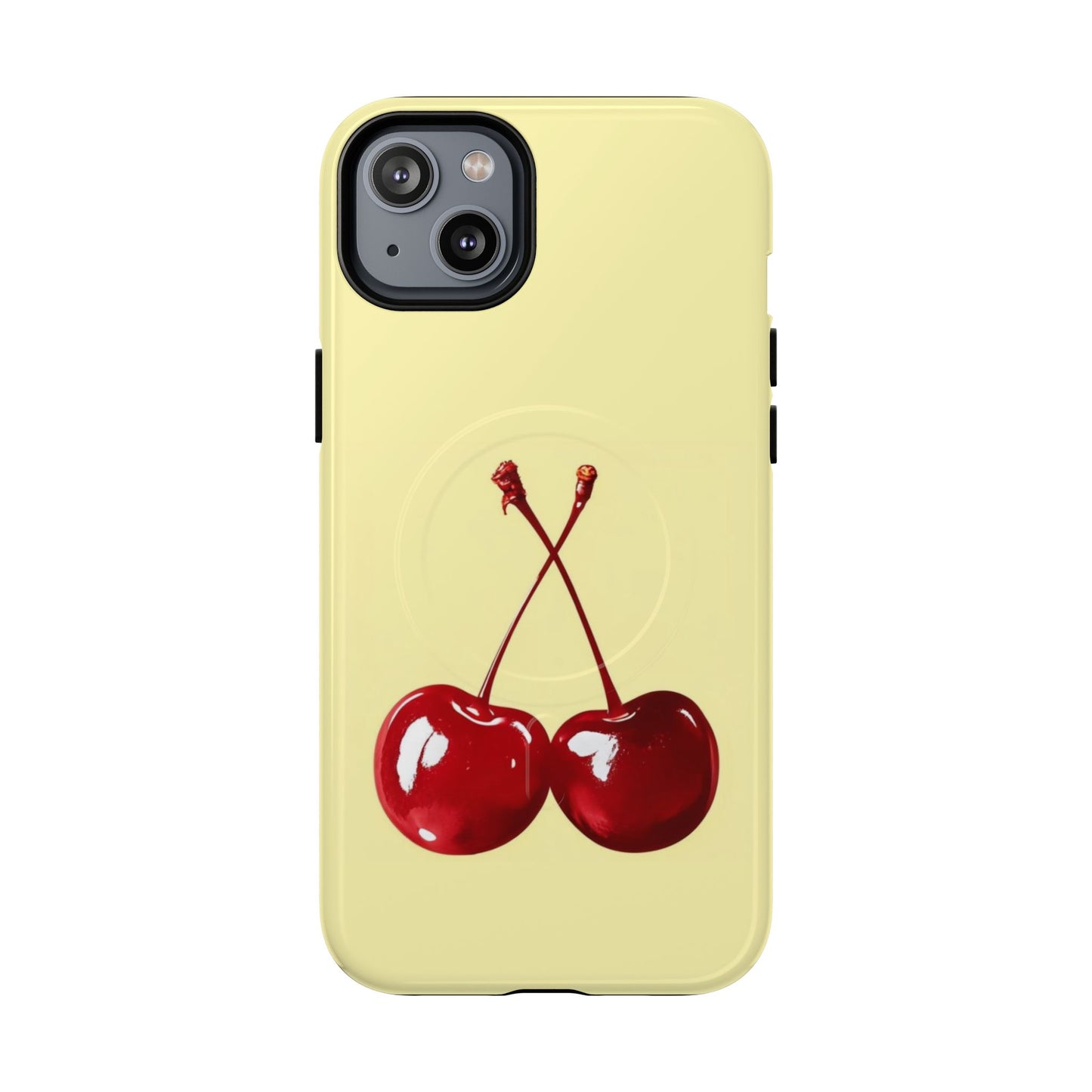 Soft yellow and cherry