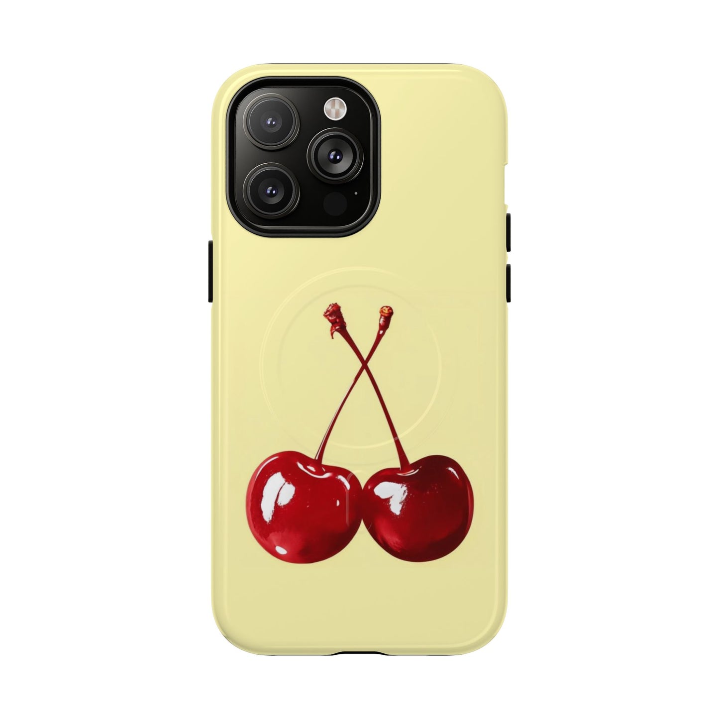 Soft yellow and cherry