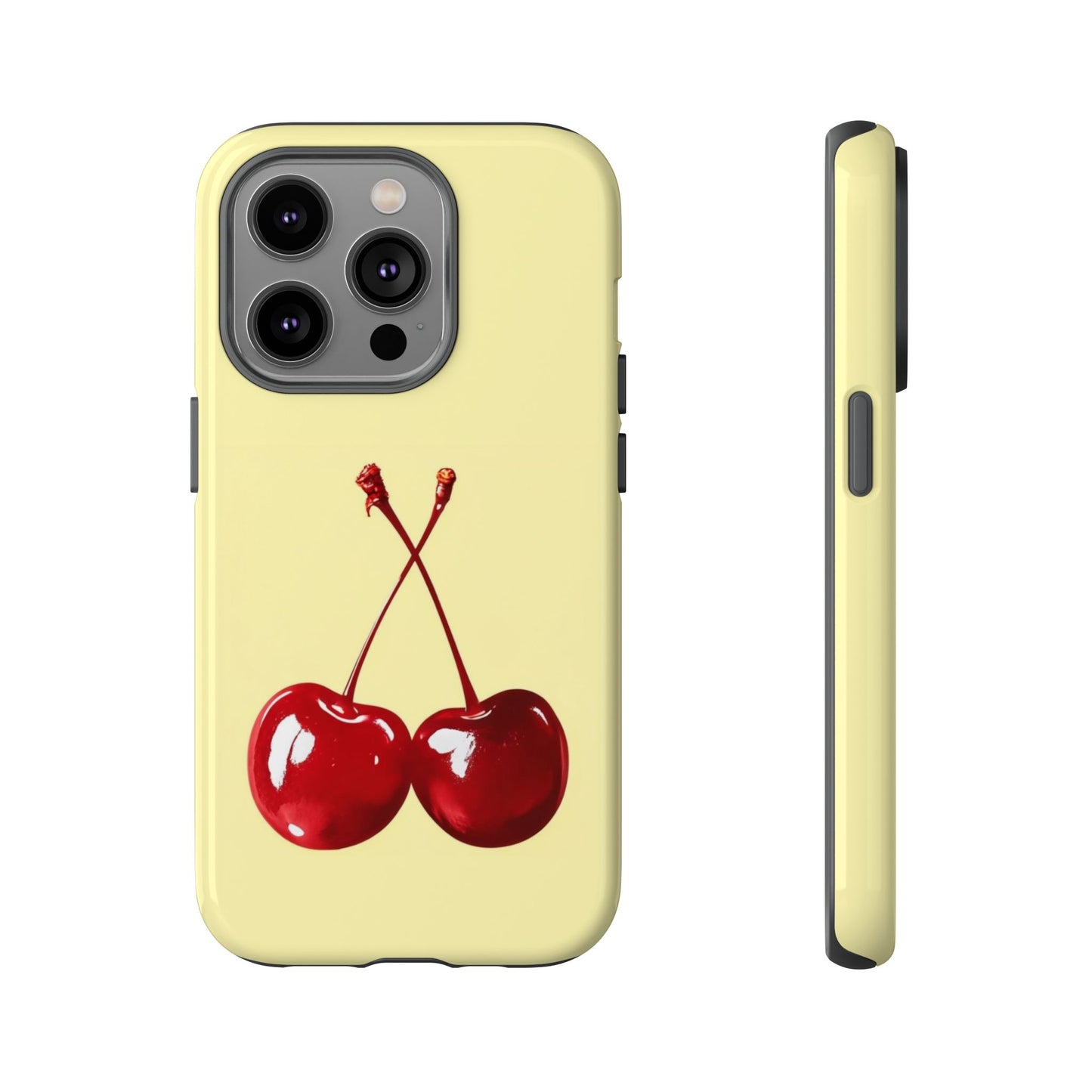 Soft yellow and cherry