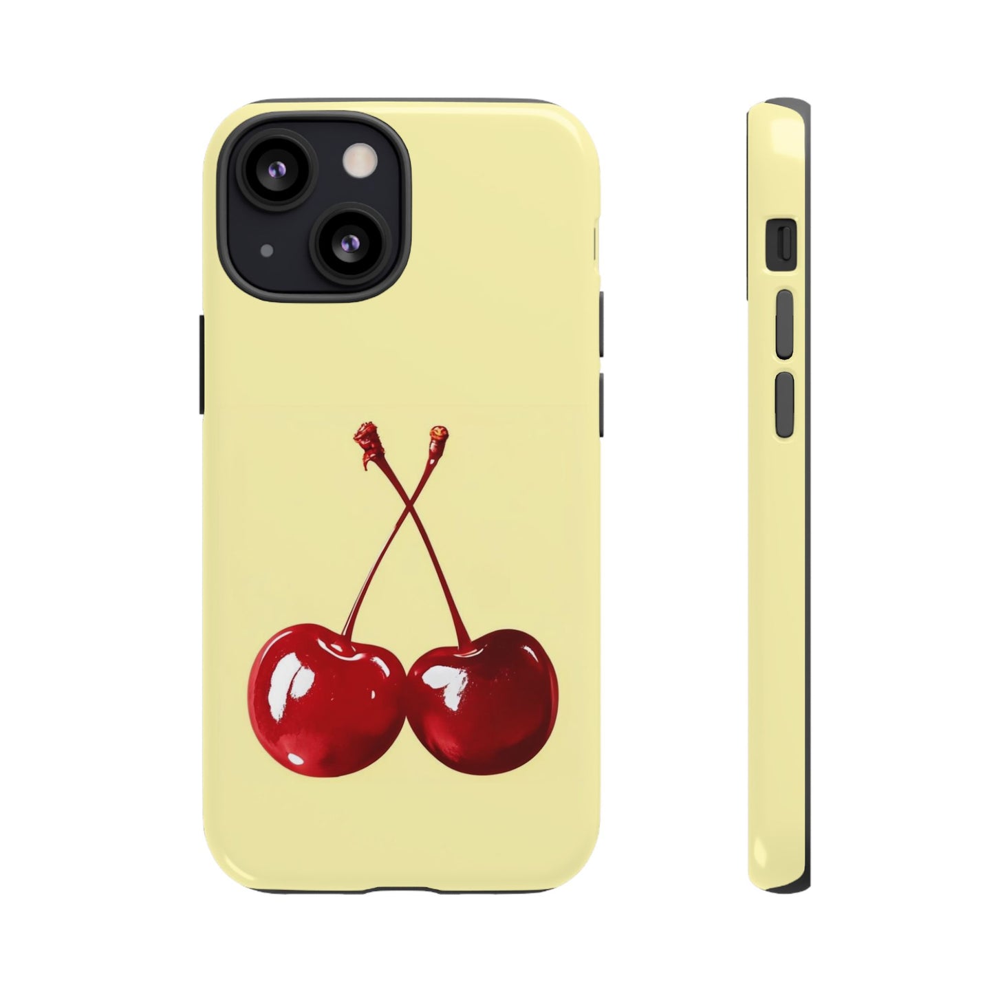 Soft yellow and cherry