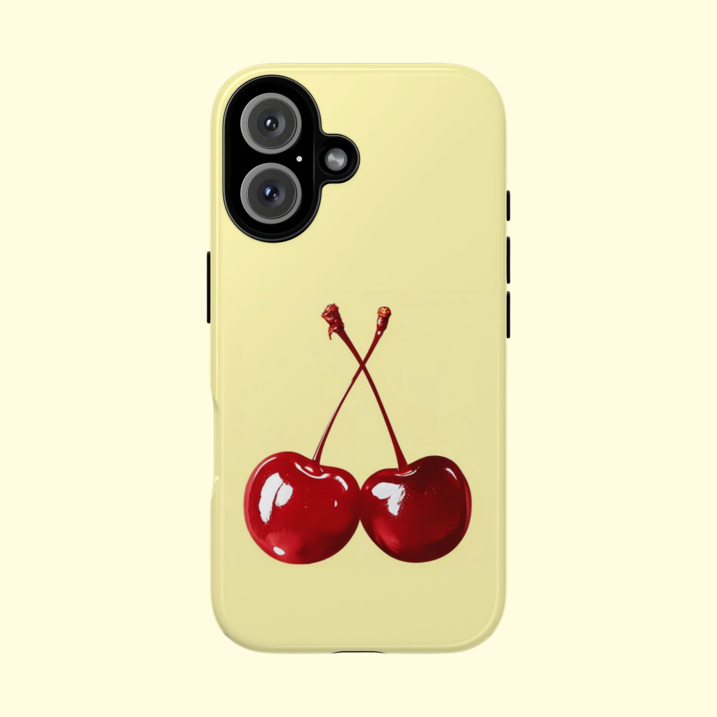 Soft yellow and cherry